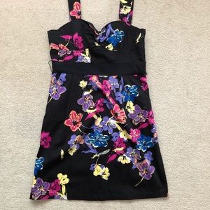 Black dress with floral print